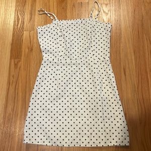 White with black polka dots mini dress